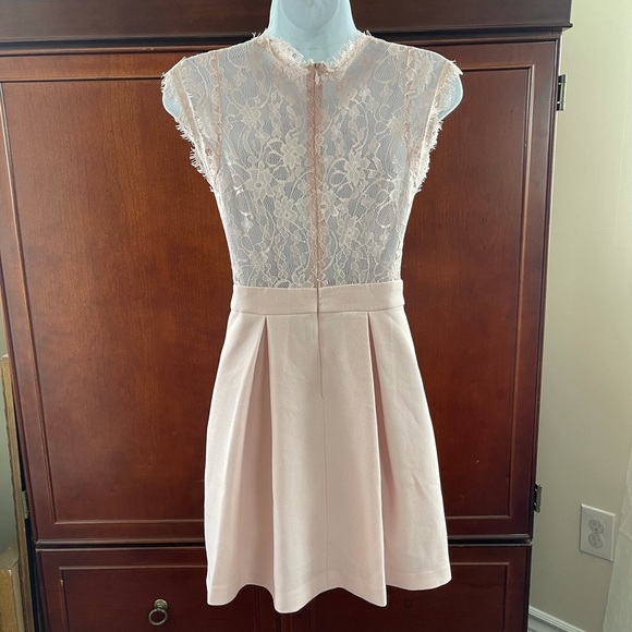 BCBG Generation light pink lace pleated dress - Picture 5 of 7